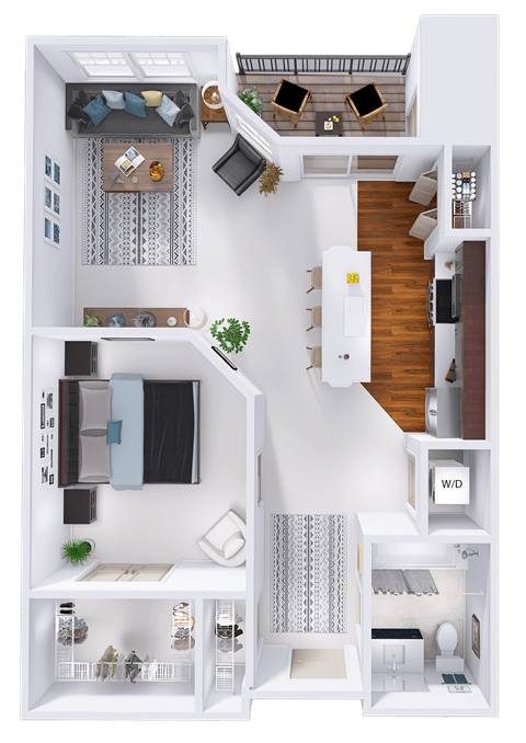 Floor plan for studio, 1 bath, 766 sqft
